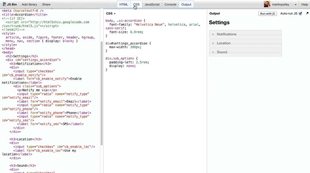 jsbineditor UX Mastery