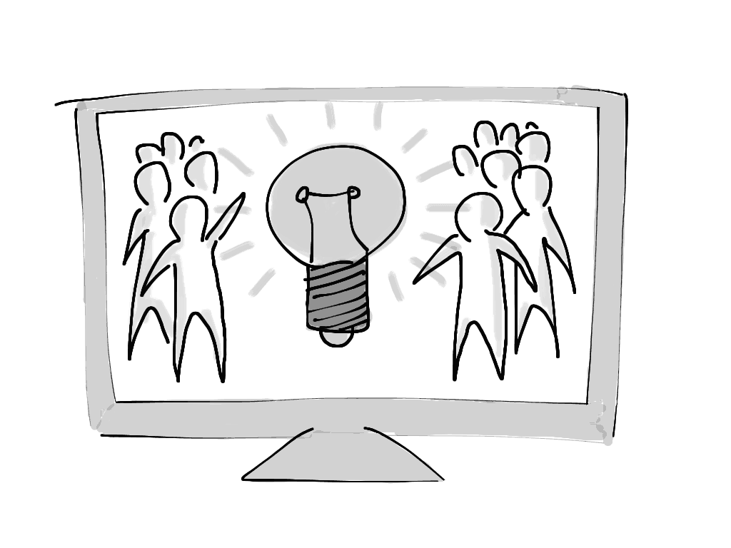 A light bulb represents creativity—what else!