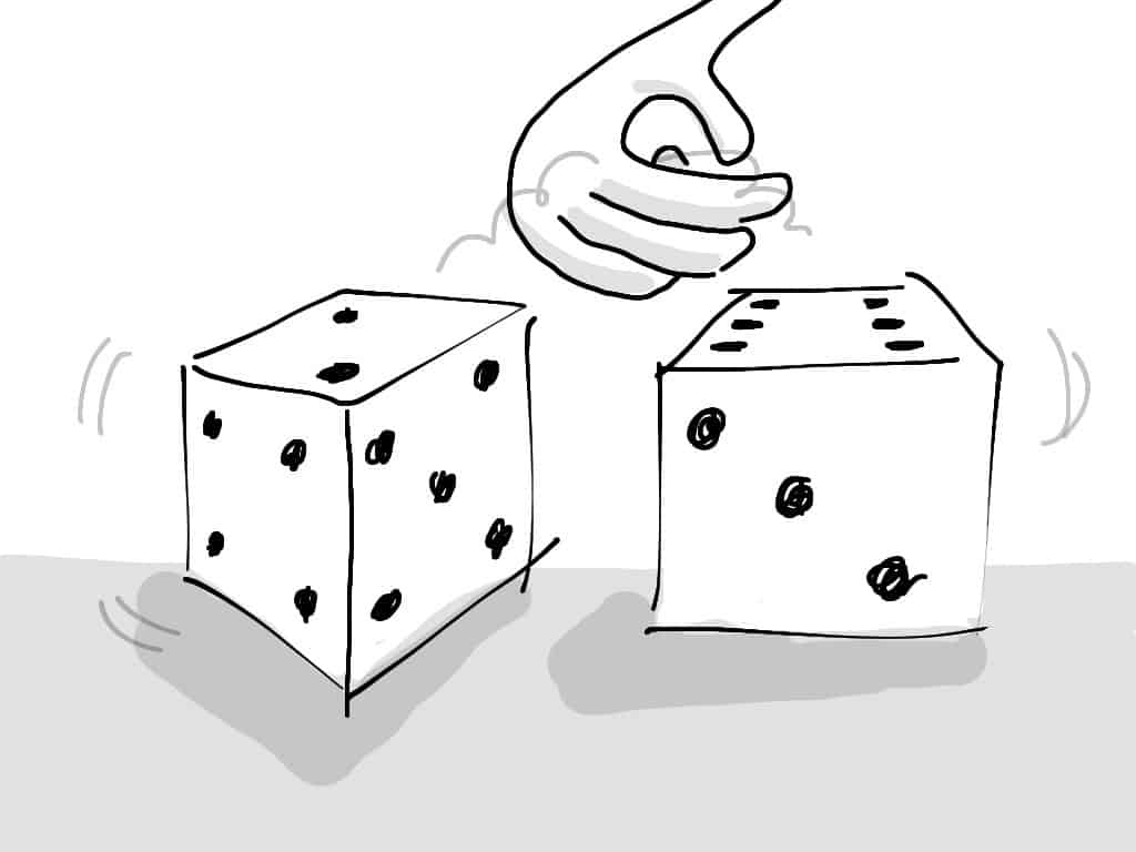Two dice rolling