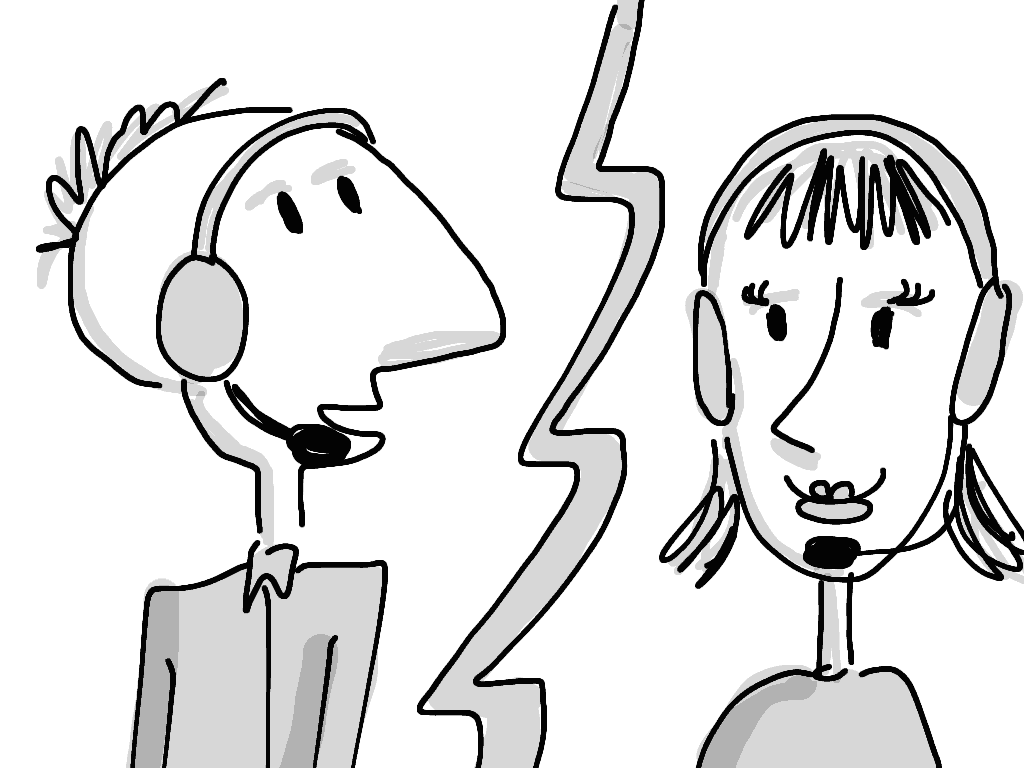 Two people chatting on a webinar