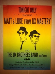 A poster promoting the UX Brothers