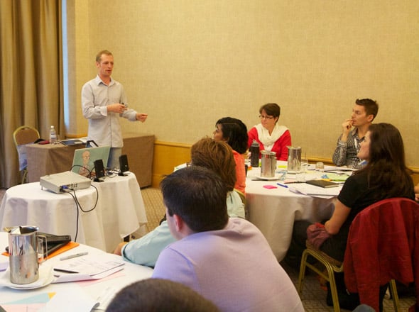 Matt explains the finer points of sketching to the class