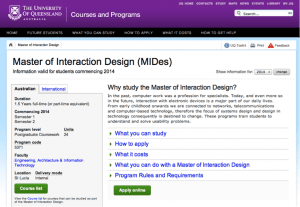 University of Queensland—Masters of Interaction Design