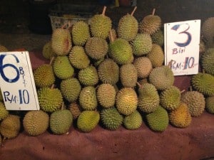 A spiky, stinky fruit