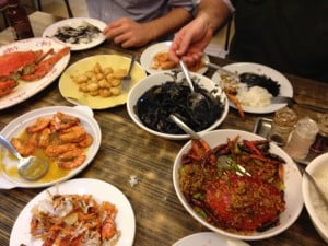 A delicious spread of tasty seafood