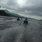 Driving ATVs across volcanic ash
