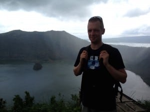 Matt poses at the top of Mt Taal