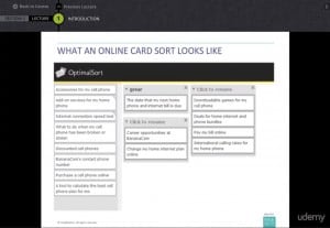 Online card sorting