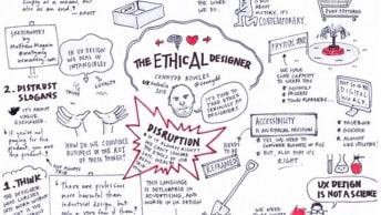 A sketch of Cennydd Bowles' closing keynote, "The Ethical Designer"