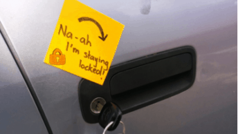 Counterintuitive car door lock