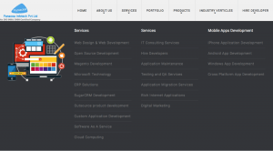 Example of services with different websites from panaceatek.com