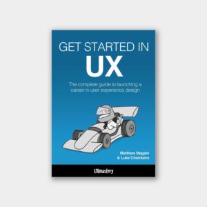 Blue cover image for Get Started in UX ebook