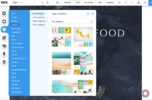 Screenshot of Wix pagebuilder